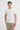 Slim Fit Bisiklet Yaka Ekose Dokulu Tişört - Ekru