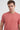 Slim Fit Bisiklet Yaka Ekose Dokulu Tişört - Gül Kurusu